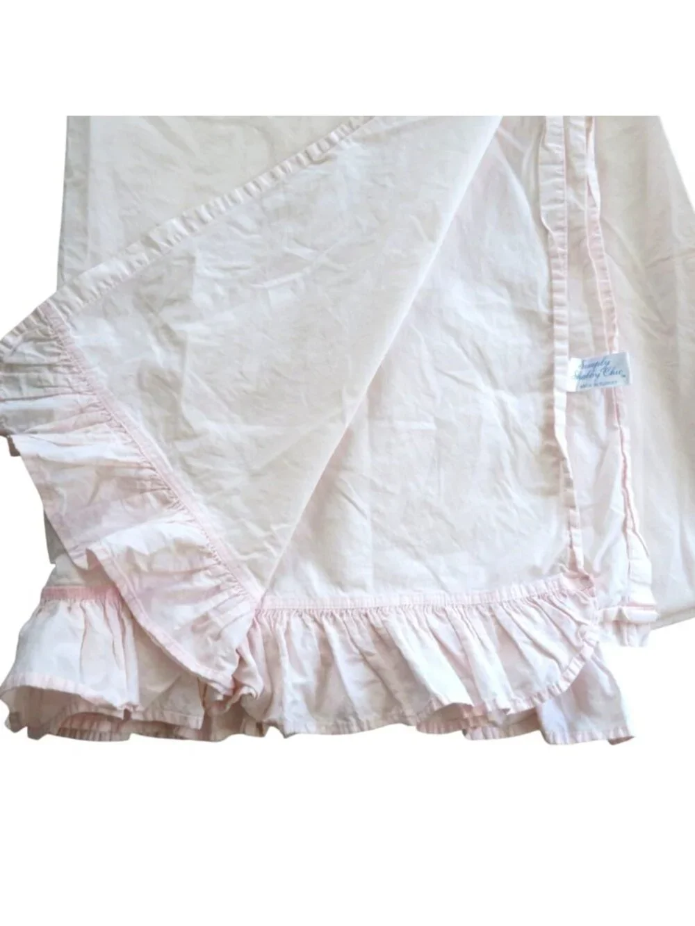 Simply Shabby Chic Light Pink Cotton Twin Flat Sheet Ruffle